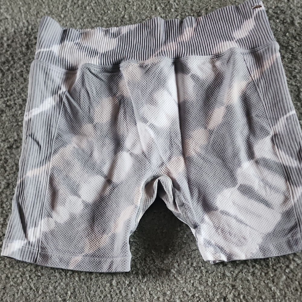 Gray and White Patterned Shorts